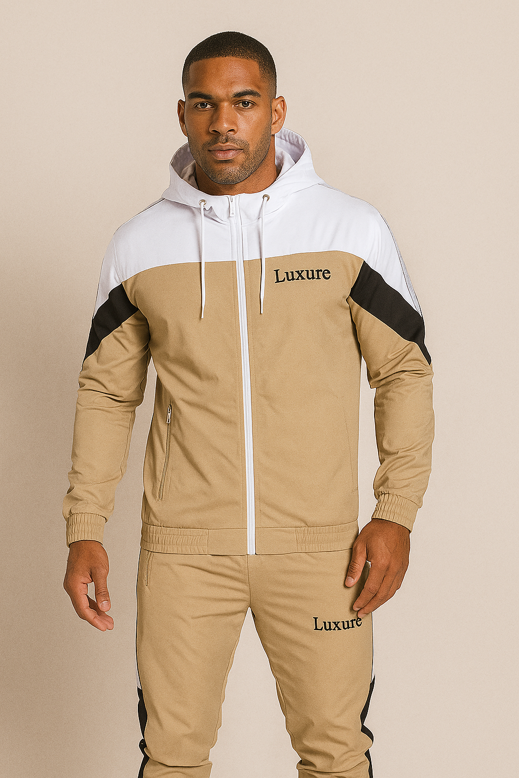 Luxure Men's Tracksuit 2 Piece Sets Long Sleeve Slim Fit Casual