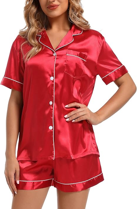 Athletica Satin Short Sleeve Pajama Set