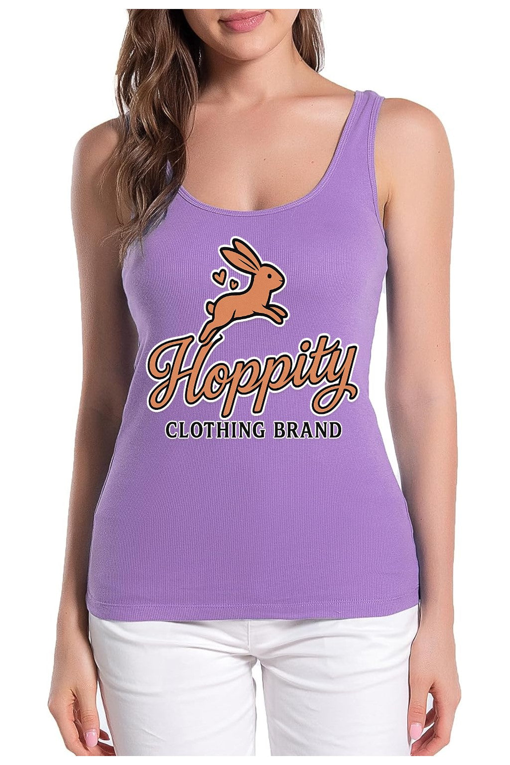 Hoppity Clothing Brand Women Tank Tops V Neck Summer Slim Slim Stretch Workout Sleeveless Tops